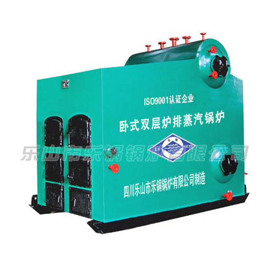 乐山锅炉卧式双锅筒固定炉排蒸汽锅炉SHC1.0-0